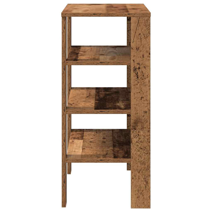 Schoenenrek 61x32x70 cm bewerkt hout oud houtkleurig