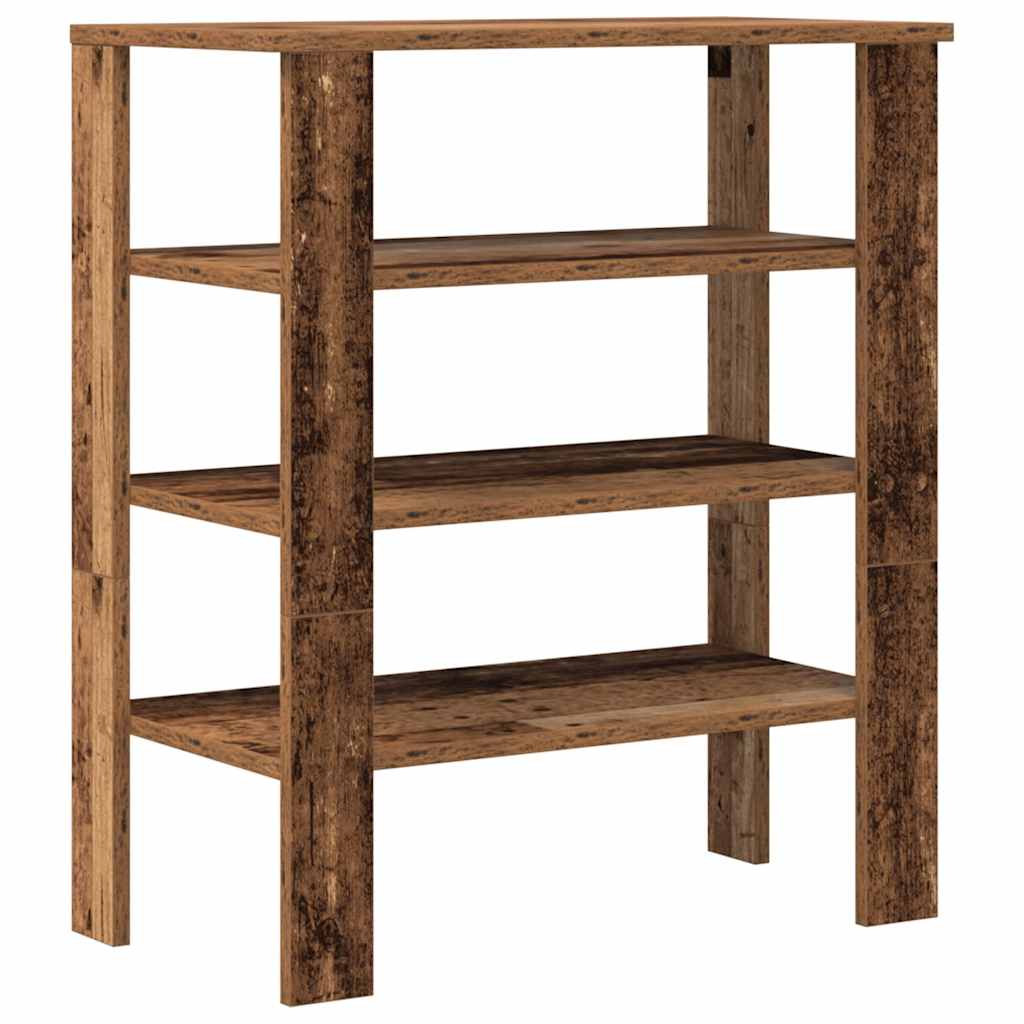 Schoenenrek 61x32x70 cm bewerkt hout oud houtkleurig