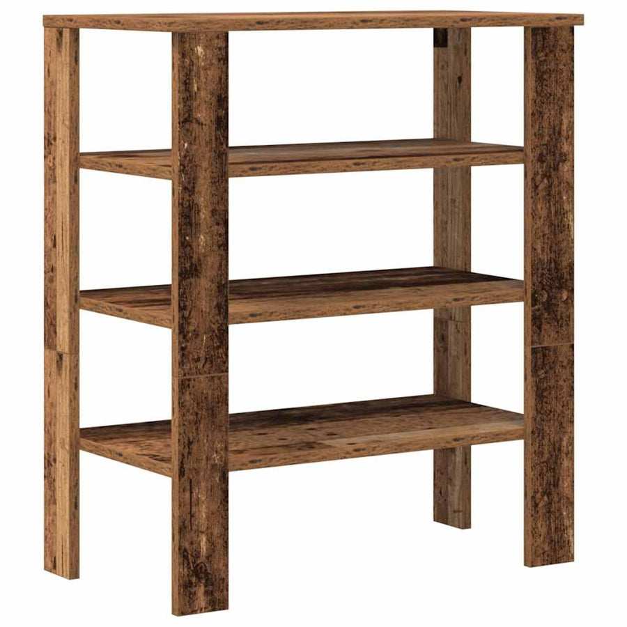Schoenenrek 61x32x70 cm bewerkt hout oud houtkleurig