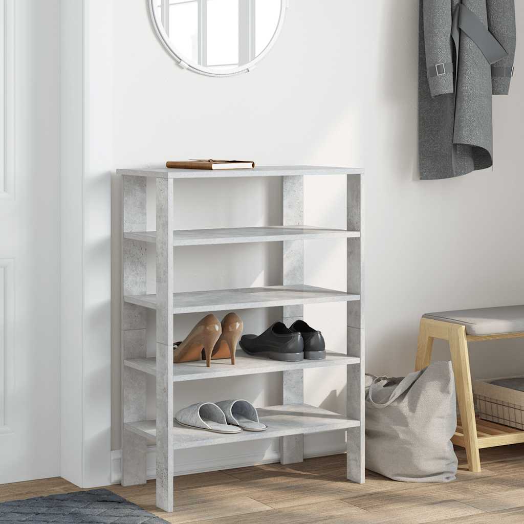 Schoenenrek 61x32x87,5 cm bewerkt hout betongrijs