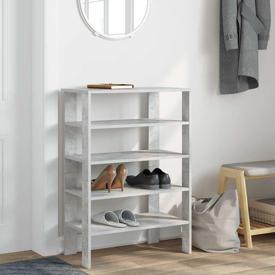 Schoenenrek 61x32x87,5 cm bewerkt hout betongrijs