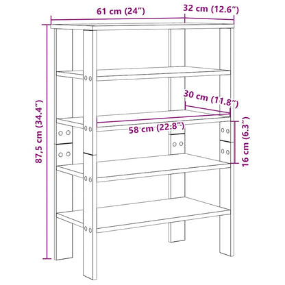 Schoenenrek 61x32x87,5 cm bewerkt hout betongrijs