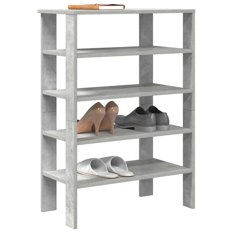 Schoenenrek 61x32x87,5 cm bewerkt hout betongrijs