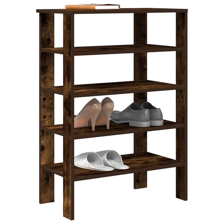Schoenenrek 61x32x87,5 cm bewerkt hout gerookt eikenkleurig