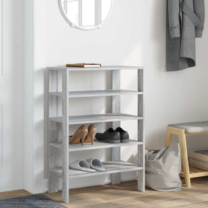 Schoenenrek 61x32x87,5 cm bewerkt hout grijs sonoma eikenkleur