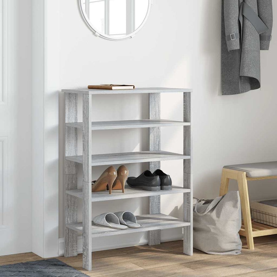 Schoenenrek 61x32x87,5 cm bewerkt hout grijs sonoma eikenkleur