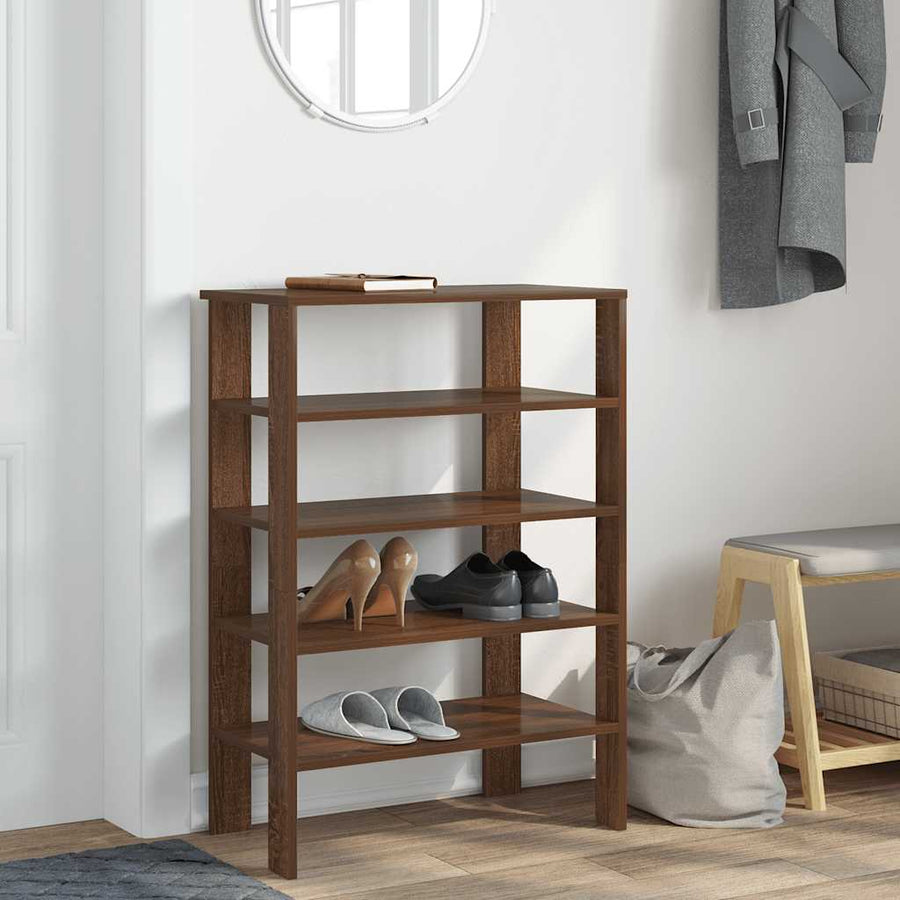 Schoenenrek 61x32x87,5 cm bewerkt hout bruin eikenkleurig