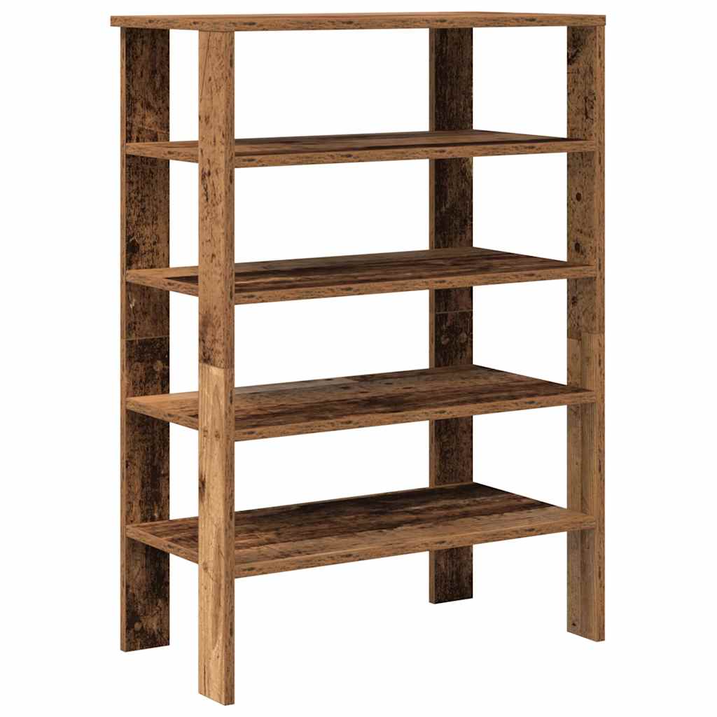 Schoenenrek 61x32x87,5 cm bewerkt hout oud houtkleurig