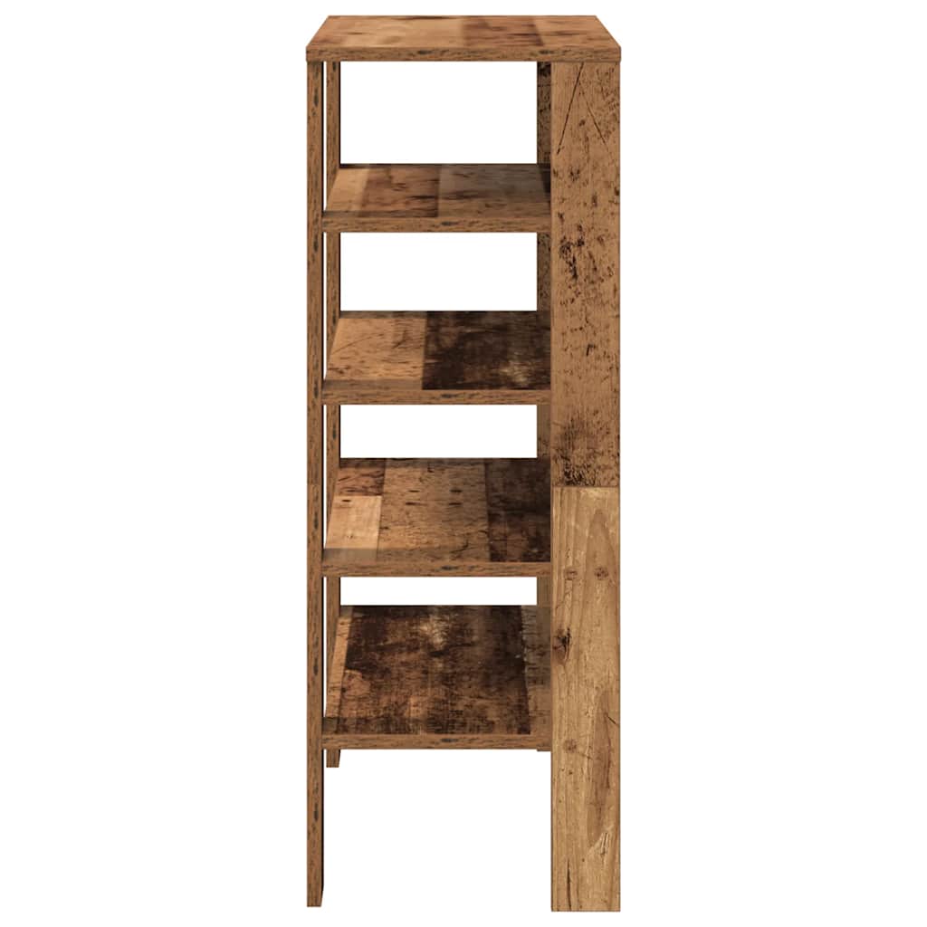 Schoenenrek 61x32x87,5 cm bewerkt hout oud houtkleurig