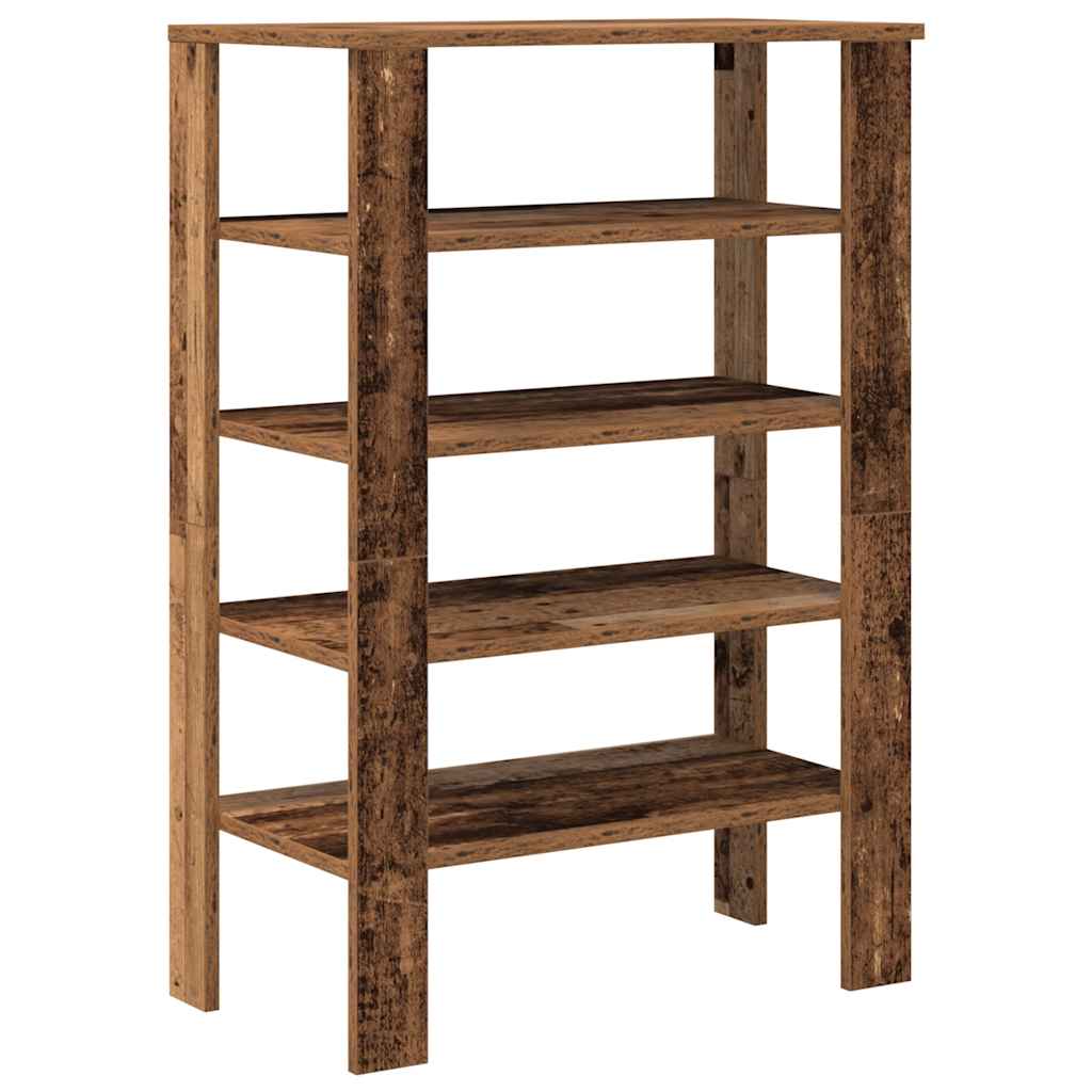 Schoenenrek 61x32x87,5 cm bewerkt hout oud houtkleurig