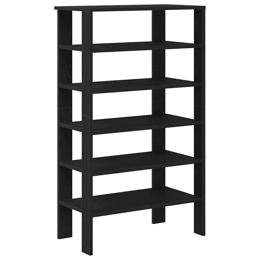Schoenenrek 61x32x105 cm bewerkt hout zwart
