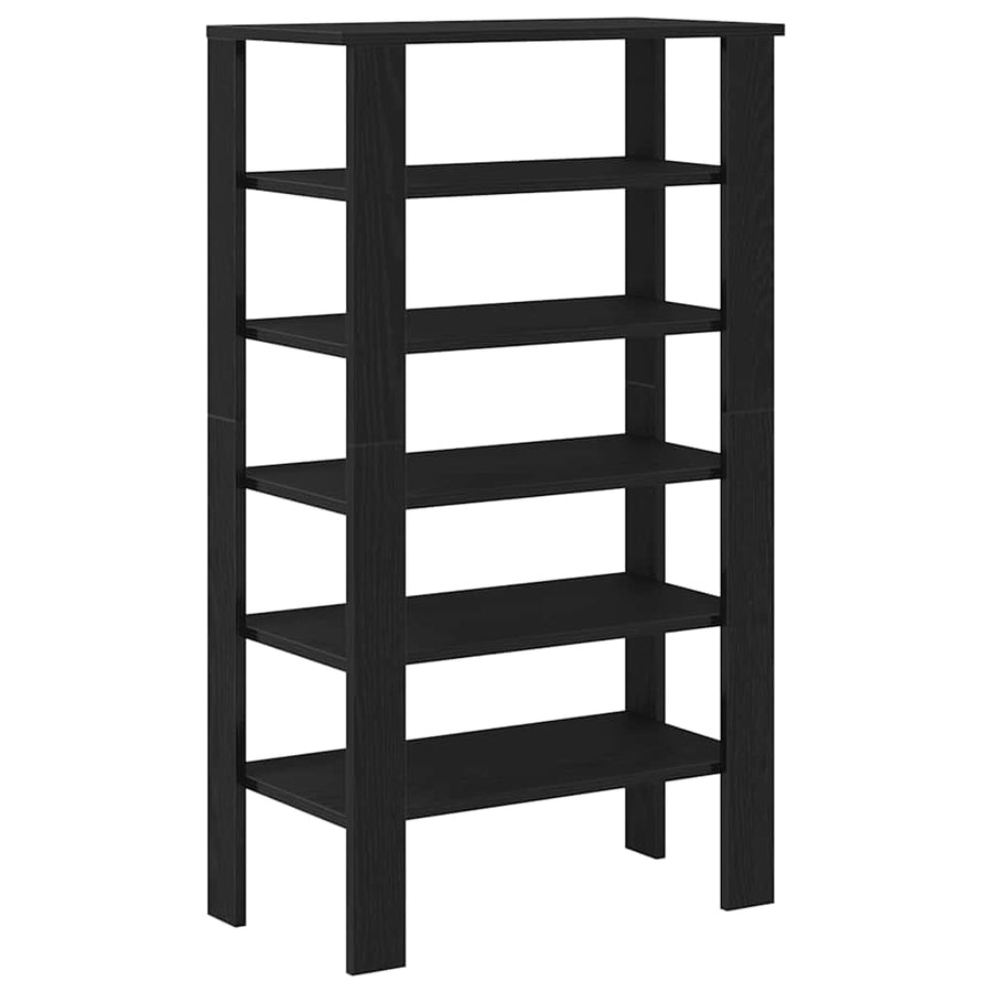 Schoenenrek 61x32x105 cm bewerkt hout zwart