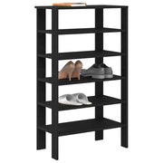 Schoenenrek 61x32x105 cm zwart bewerkt hout