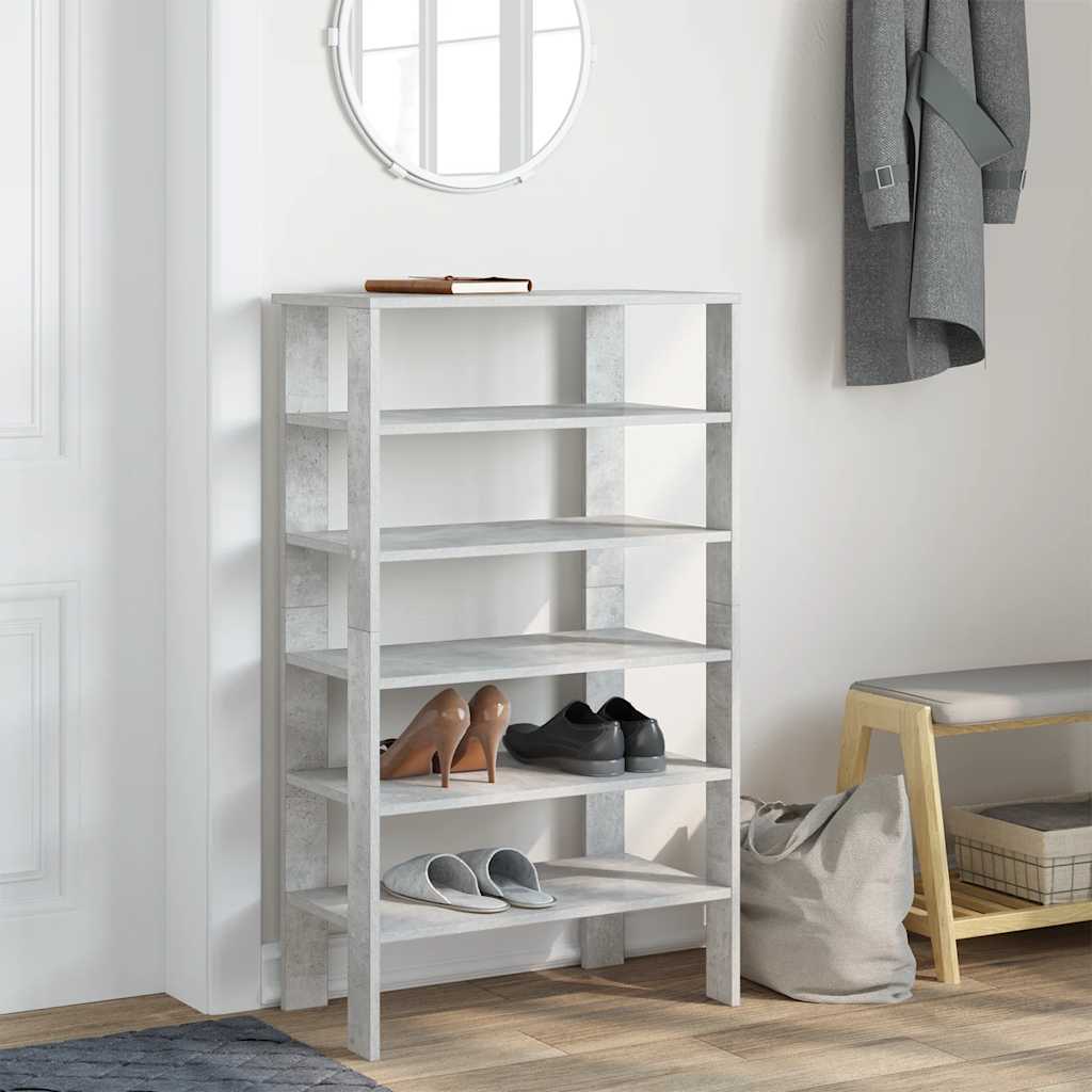 Schoenenrek 61x32x105 cm bewerkt hout betongrijs