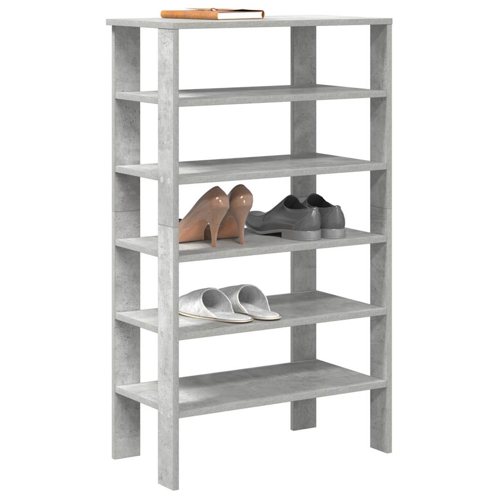 Schoenenrek 61x32x105 cm bewerkt hout betongrijs
