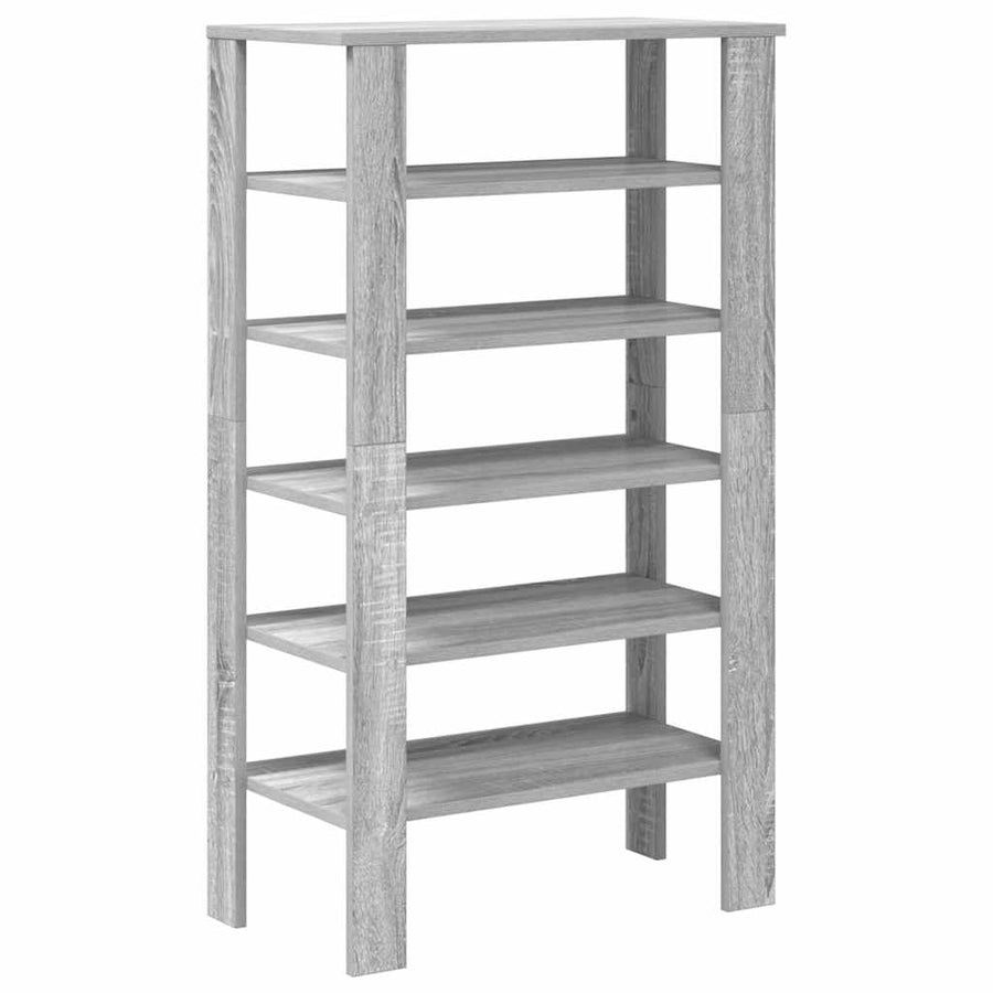 Schoenenrek 61x32x105 cm bewerkt hout grijs sonoma eikenkleurig