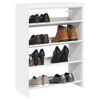 Shoe Rack 60x25x81 cm Engineered Wood White
