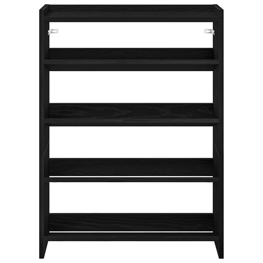 Schoenenrek 80x25x61,5 cm bewerkt hout zwart
