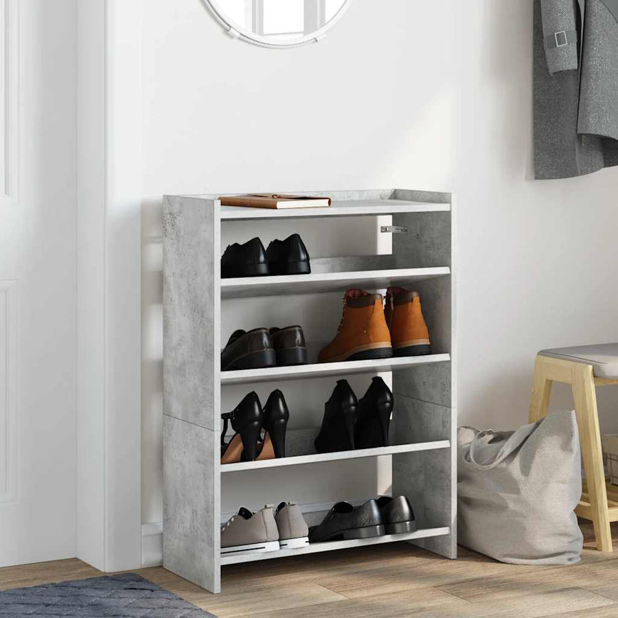 Schoenenrek 80x25x61,5 cm bewerkt hout betongrijs