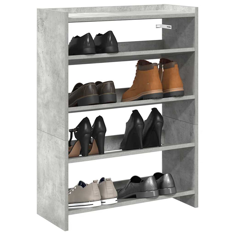 Schoenenrek 80x25x61,5 cm bewerkt hout betongrijs