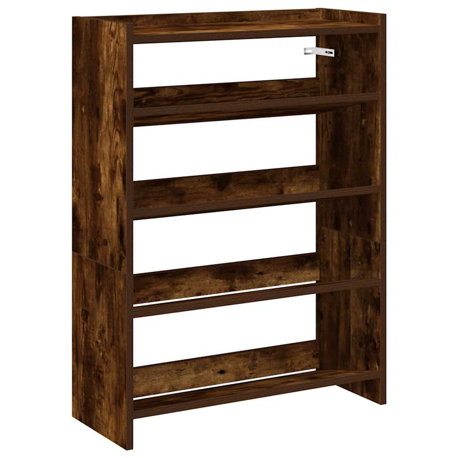 Schoenenrek 80x25x61,5 cm bewerkt hout gerookt eikenkleurig