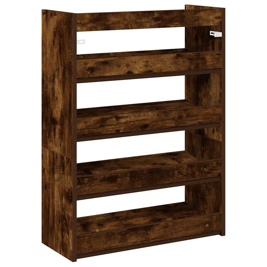 Schoenenrek 80x25x61,5 cm bewerkt hout gerookt eikenkleurig