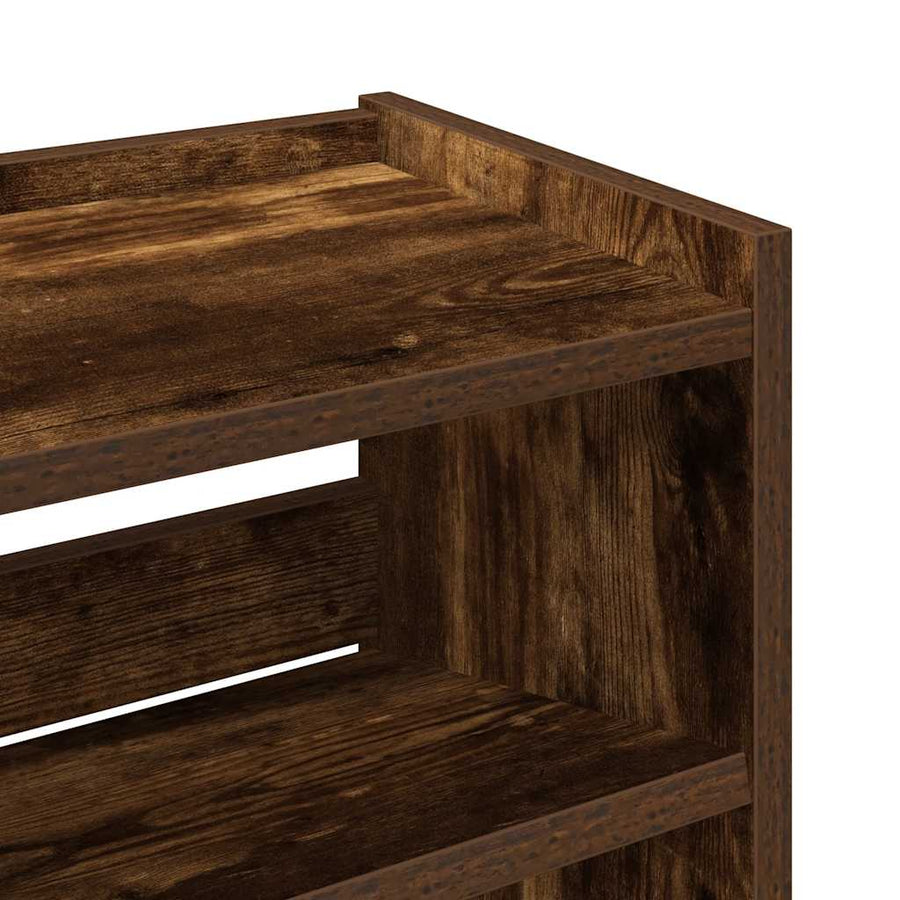 Schoenenrek 80x25x61,5 cm bewerkt hout gerookt eikenkleurig