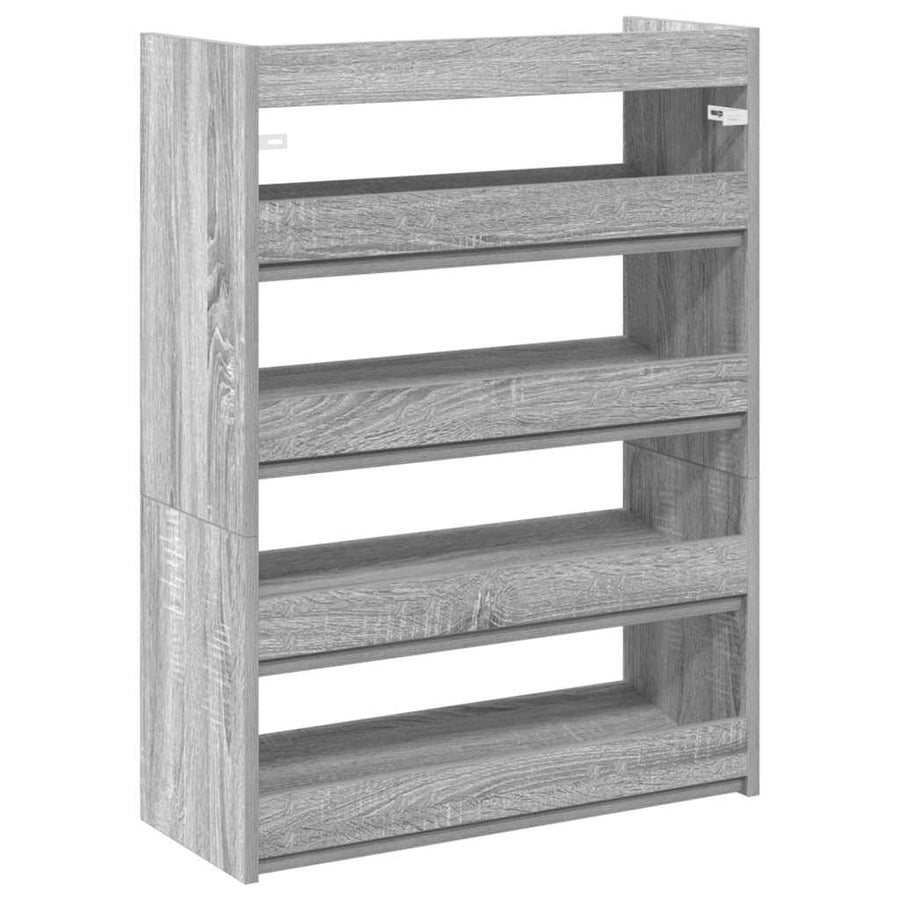Schoenenrek 80x25x61,5 cm bewerkt hout grijs sonoma eikenkleur