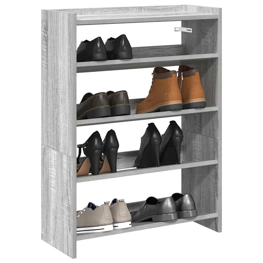 Schoenenrek 80x25x61,5 cm bewerkt hout grijs sonoma eikenkleur