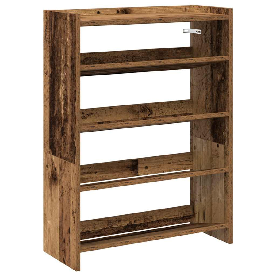 Schoenenrek 80x25x61,5 cm bewerkt hout oud houtkleurig