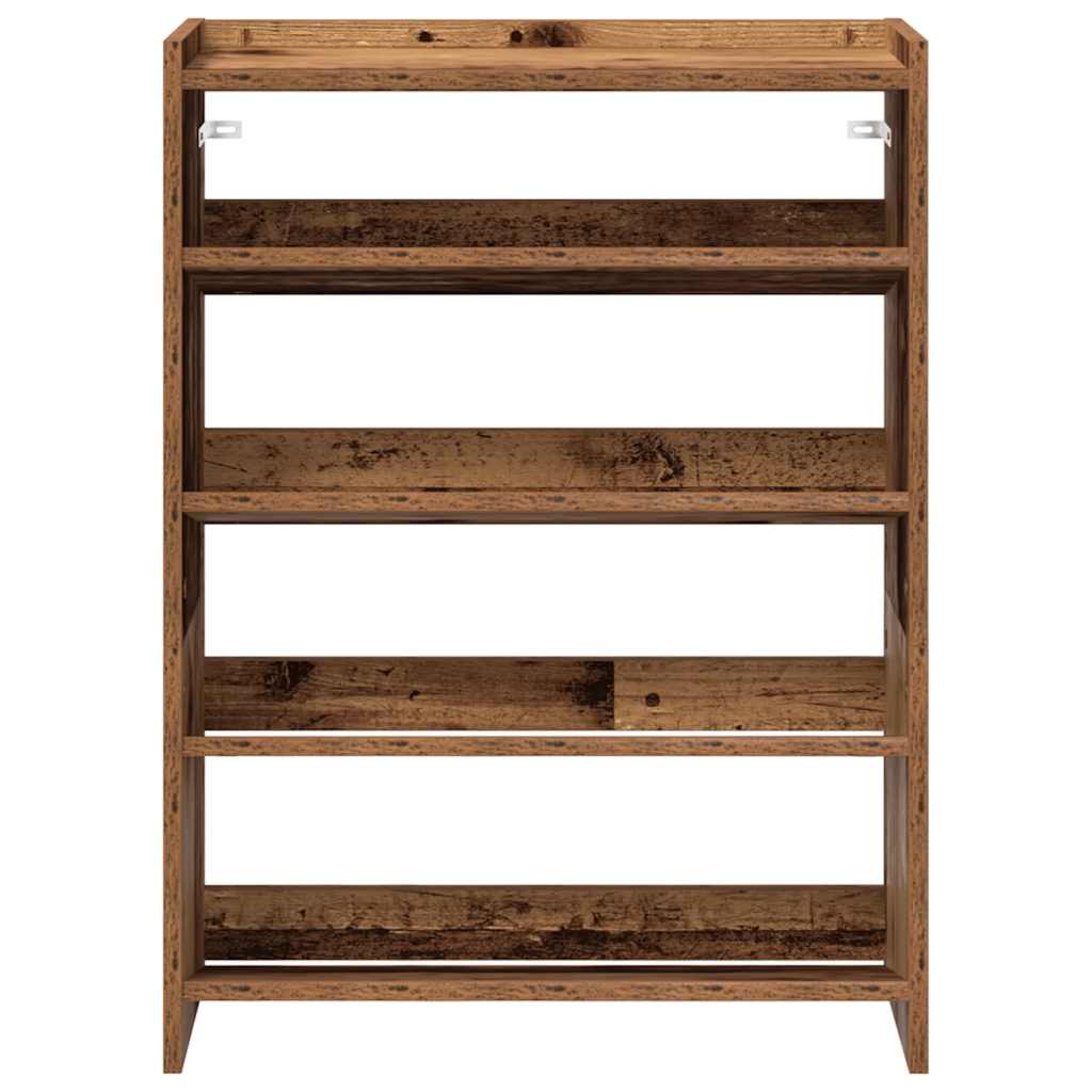 Schoenenrek 80x25x61,5 cm bewerkt hout oud houtkleurig