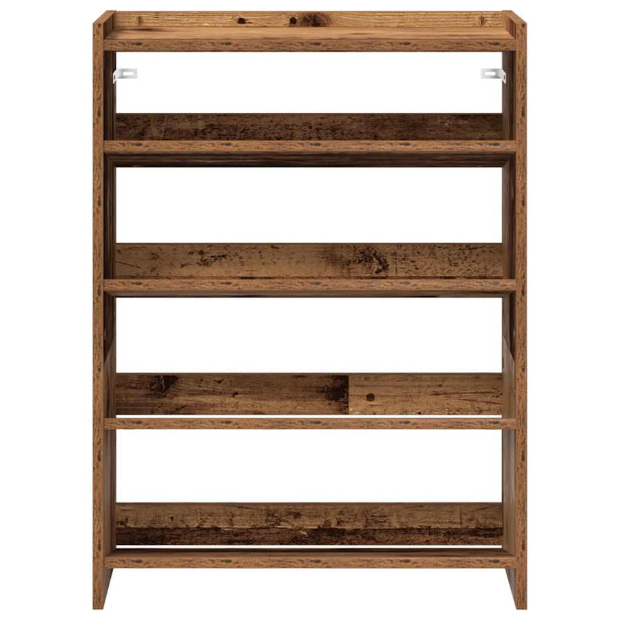 Schoenenrek 80x25x61,5 cm bewerkt hout oud houtkleurig