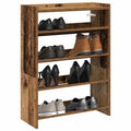 Schoenenrek 60x25x81 cm bewerkt hout oud houtkleurig