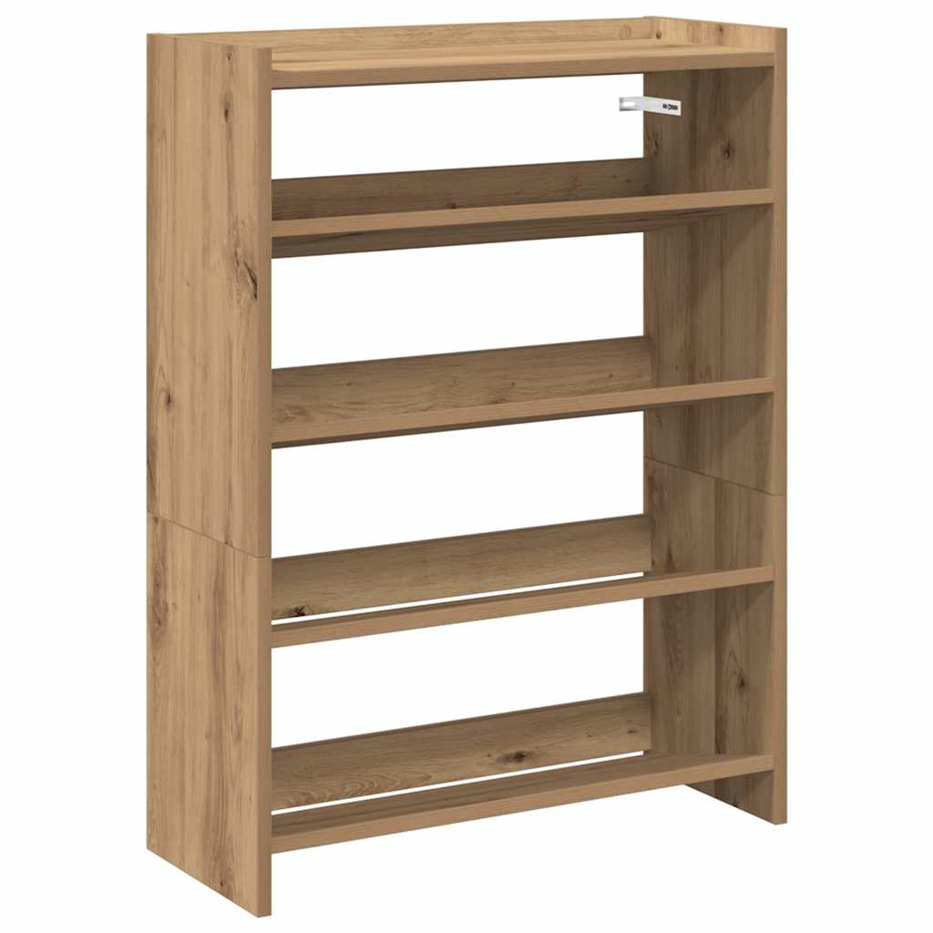Schoenenrek 80x25x61,5 cm bewerkt hout artisanaal eikenkleur