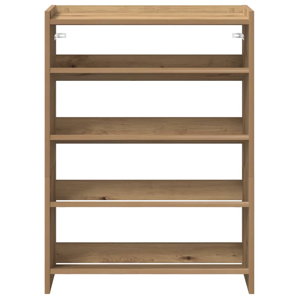 Schoenenrek 80x25x61,5 cm bewerkt hout artisanaal eikenkleur