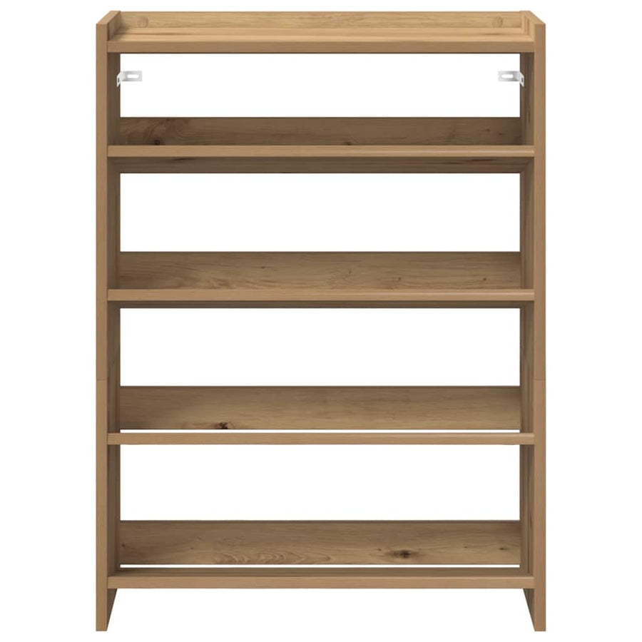 Schoenenrek 80x25x61,5 cm bewerkt hout artisanaal eikenkleur