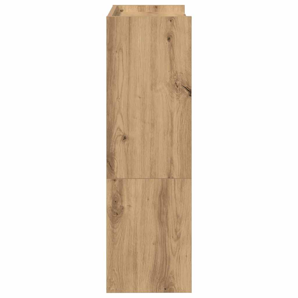 Schoenenrek 80x25x61,5 cm bewerkt hout artisanaal eikenkleur