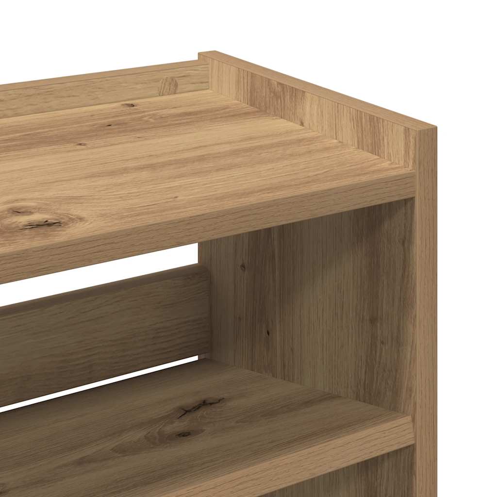 Schoenenrek 80x25x61,5 cm bewerkt hout artisanaal eikenkleur