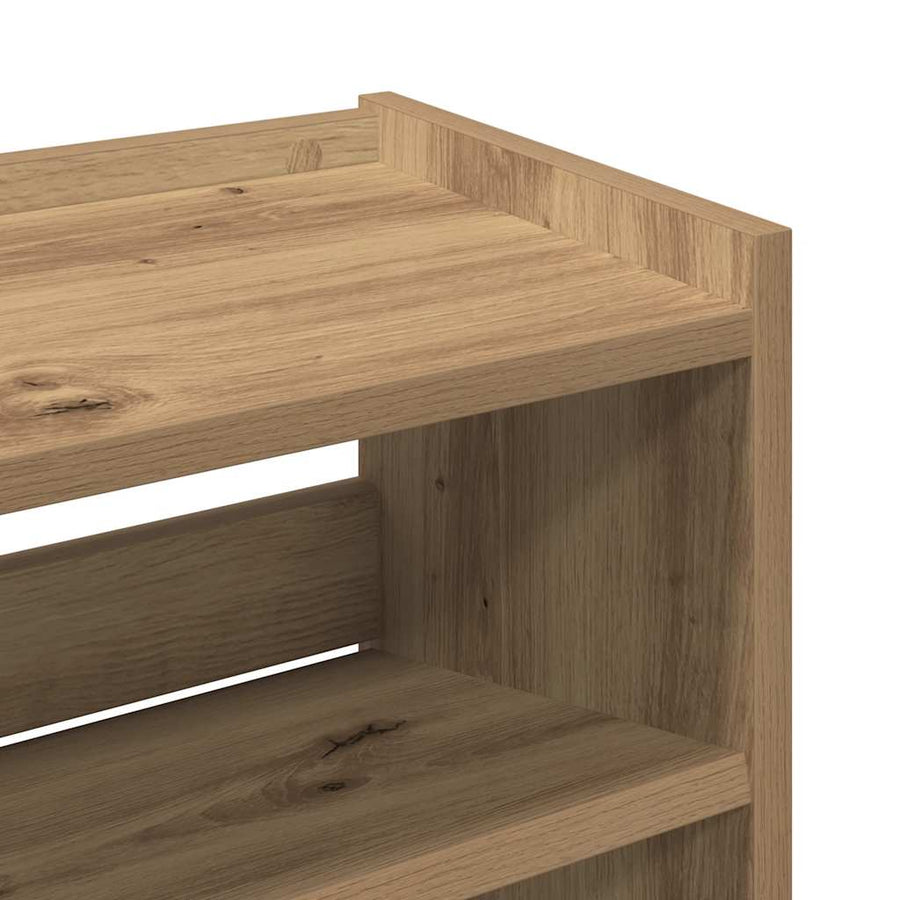 Schoenenrek 80x25x61,5 cm bewerkt hout artisanaal eikenkleur