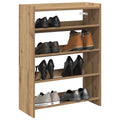Schoenenrek 60x25x81 cm bewerkt hout artisanaal eikenkleur