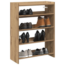 Schoenenrek 80x25x61,5 cm bewerkt hout artisanaal eikenkleur