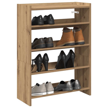 Schoenenrek 80x25x61,5 cm bewerkt hout artisanaal eikenkleur