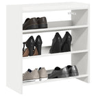 Shoe rack 60x25x62 cm engineered wood white