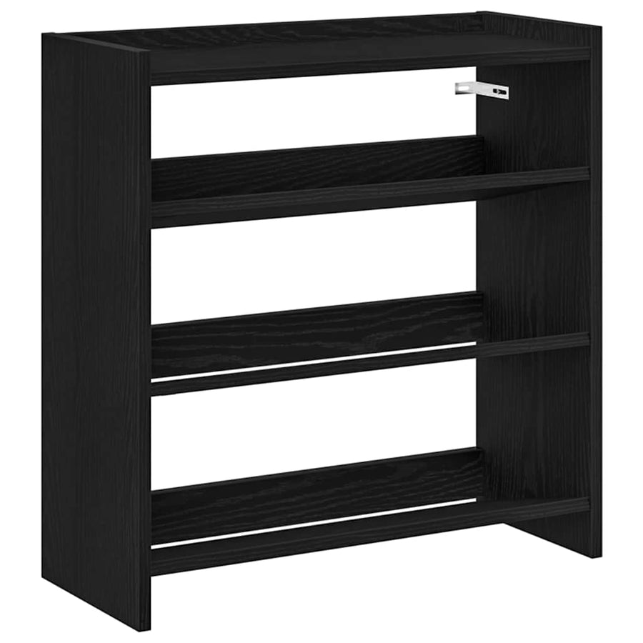 Schoenenrek 60x25x62 cm bewerkt hout zwart