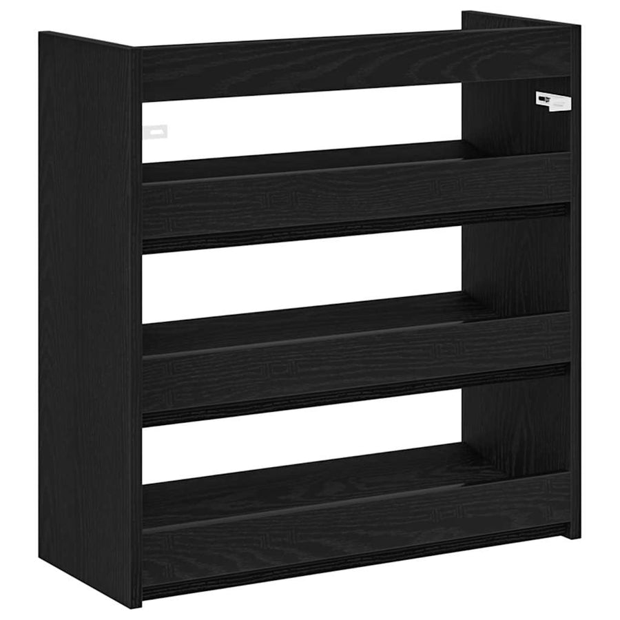 Schoenenrek 60x25x62 cm bewerkt hout zwart