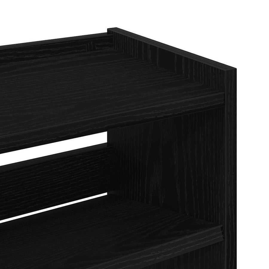 Schoenenrek 60x25x62 cm bewerkt hout zwart