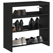 Shoe rack 60x25x62 cm engineered wood black