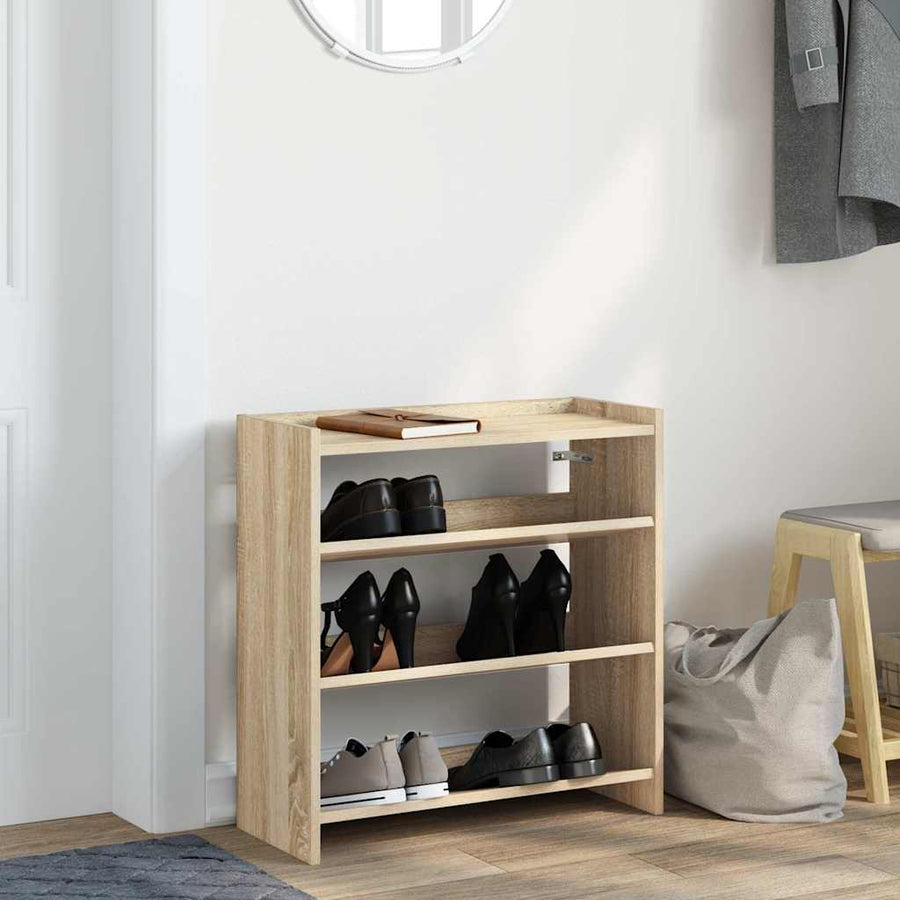 Schoenenrek 60x25x62 cm bewerkt hout sonoma eikenkleurig
