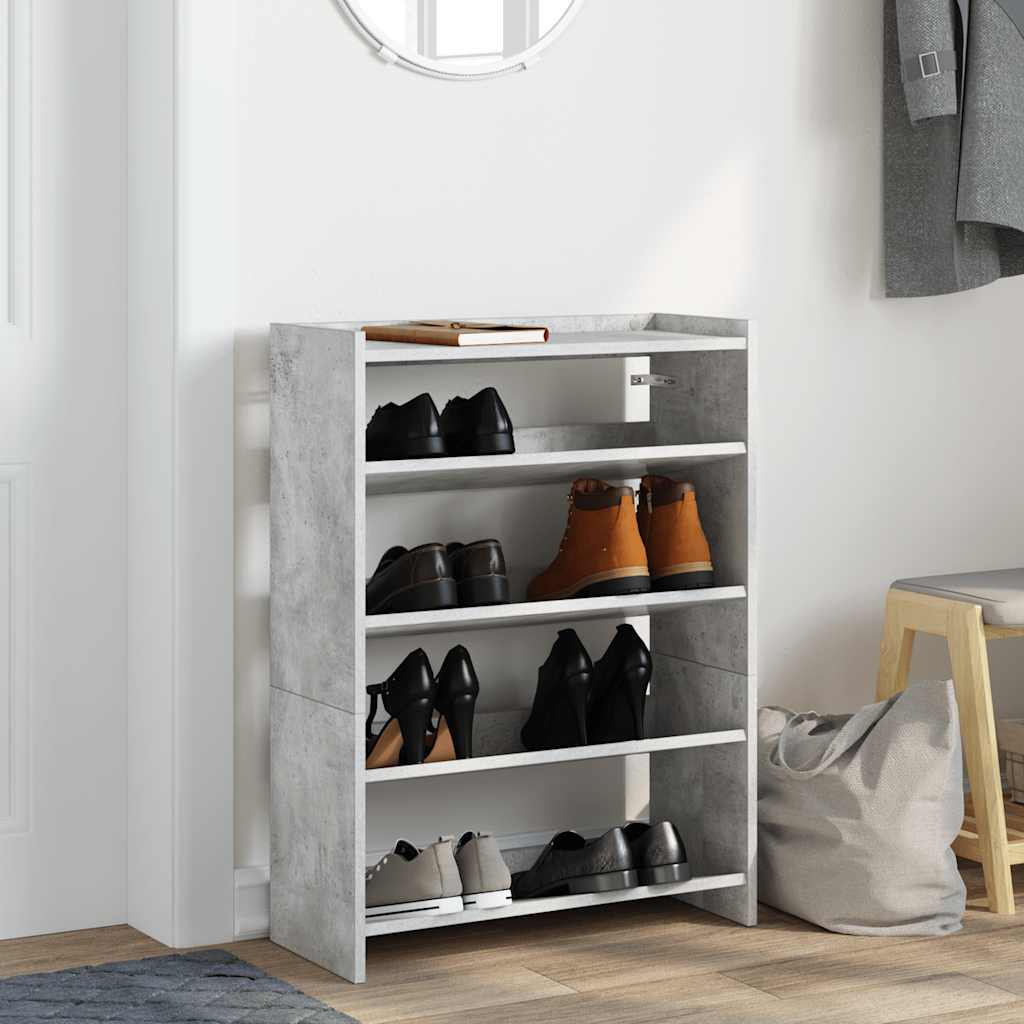 Schoenenrek 60x25x62 cm bewerkt hout betongrijs