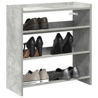 Schoenenrek 60x25x62 cm bewerkt hout betongrijs